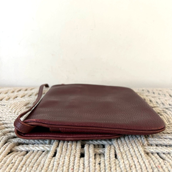 CARTIER Burgundy and Gold Flap Crossbody Bag